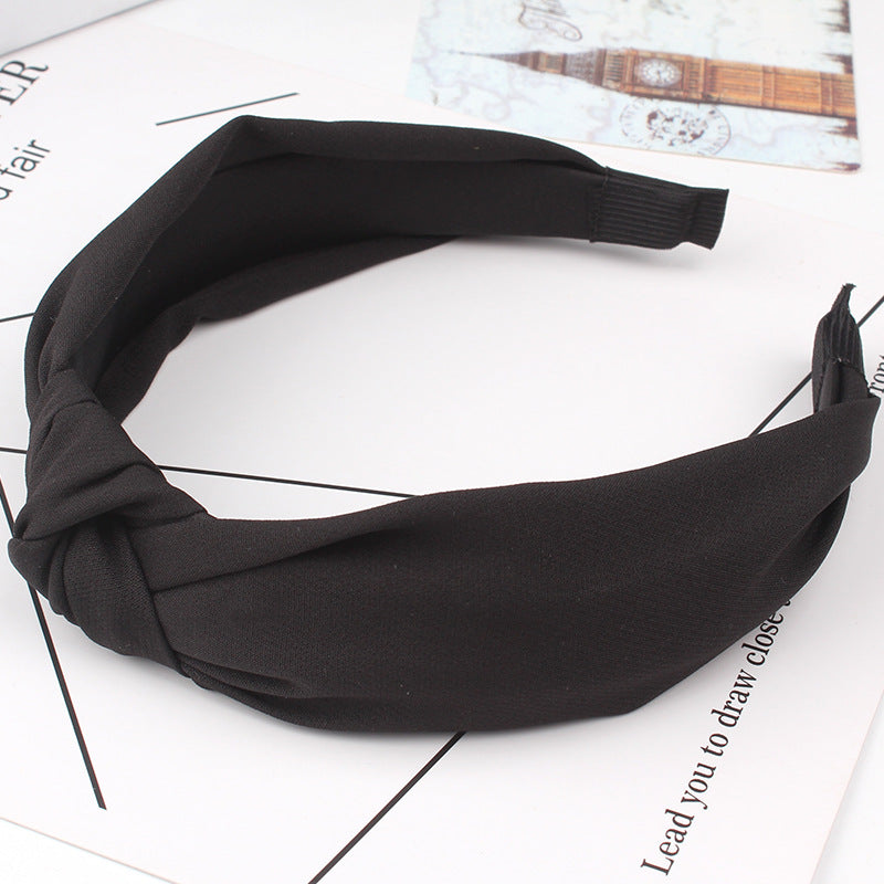 Wholesale Cross Wide Edge Knotted Fabric Headbands
